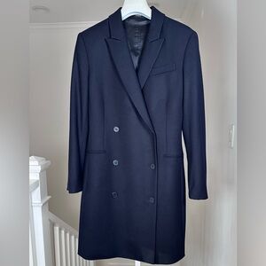 NEW Theory New Pure Flannel Navy Blue Blazer Jacket Dress Size 8